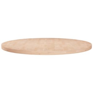 Blat de masă rotund, Ø80×2,5 cm, lemn masiv stejar netratat