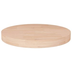 Blat de masă rotund, Ø50×4 cm, lemn masiv stejar netratat