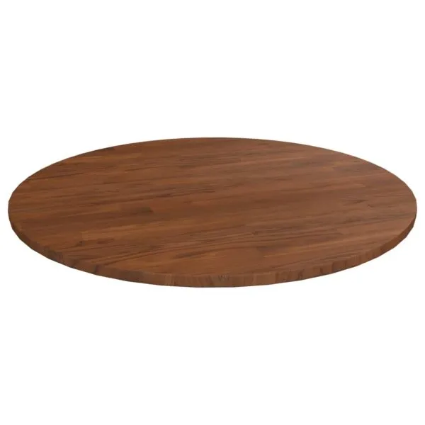 Blat de masă rotund maro închis Ø80×1,5 cm lemn stejar tratat