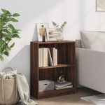 Bibliotecă, stejar maro, 60x24x76 cm, lemn prelucrat