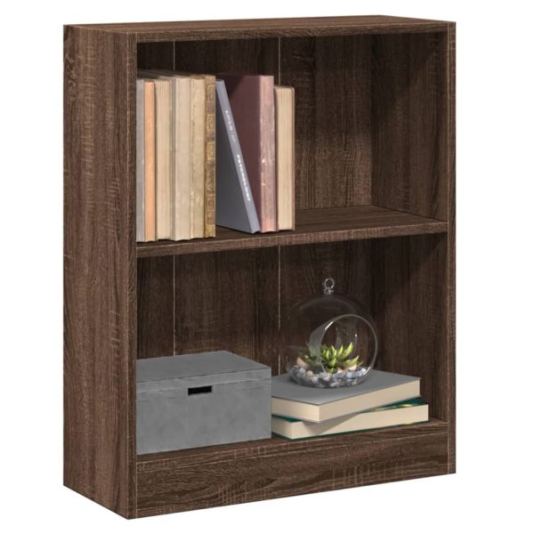 Bibliotecă, stejar maro, 60x24x76 cm, lemn prelucrat