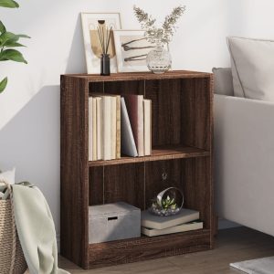 Bibliotecă, stejar maro, 60x24x76 cm, lemn prelucrat