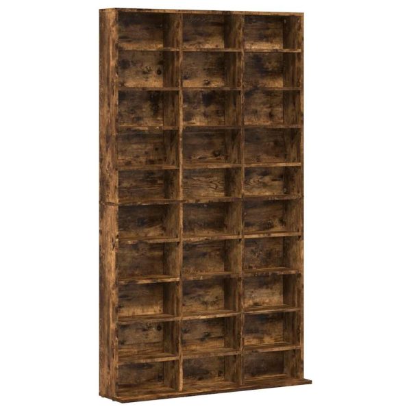 Dulap CD-uri, stejar fumuriu, 102x23x177,5 cm, lemn prelucrat