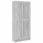 Bibliotecă, gri sonoma, 82,5×30,5×185,5 cm, lemn prelucrat