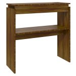 Măsuță consolă, stejar maro, 80x30x80 cm, lemn prelucrat