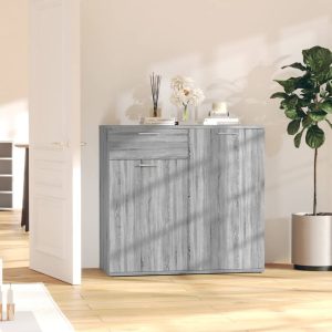 Dulap, sonoma gri, 80x36x75 cm, lemn compozit