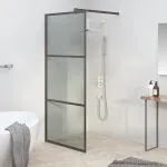Paravan duș walk-in negru 90×195 cm sticlă ESG culoare închisă