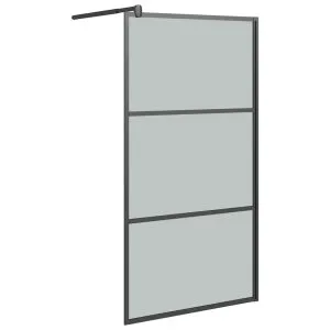 Paravan duș walk-in negru 115×195 cm sticlă ESG culoare închisă