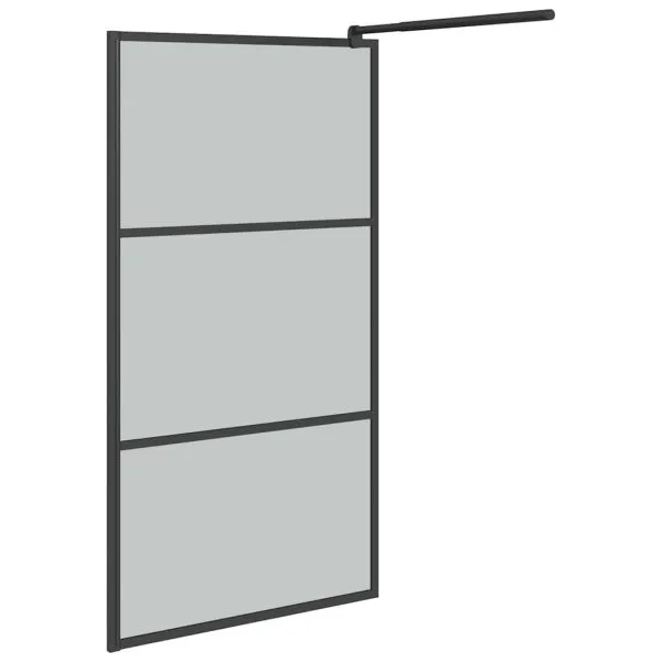 Paravan duș walk-in negru 115×195 cm sticlă ESG culoare închisă