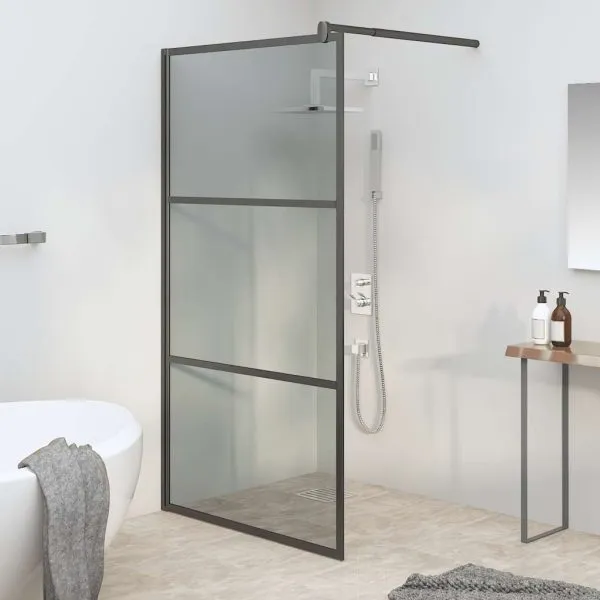 Paravan duș walk-in negru 115×195 cm sticlă ESG culoare închisă