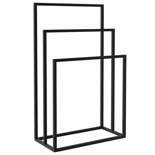 Suport de prosoape autonom, negru, 48x24x79 cm, fier