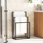Suport de prosoape autonom, negru, 48x24x79 cm, fier