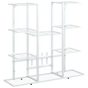 Suport pentru flori, 94,5x25x89 cm, alb, fier