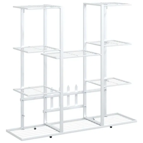 Suport pentru flori, 94,5x25x89 cm, alb, fier