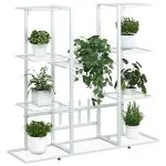 Suport pentru flori, 94,5x25x89 cm, alb, fier