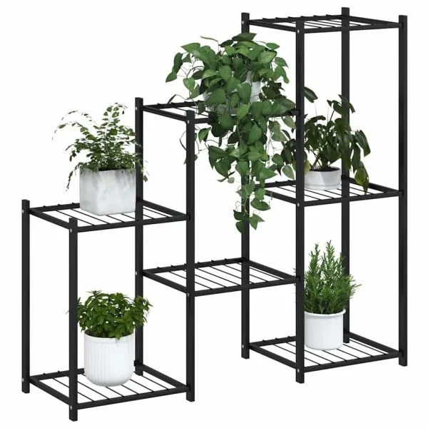Suport pentru flori, 83x25x80 cm, negru, fier