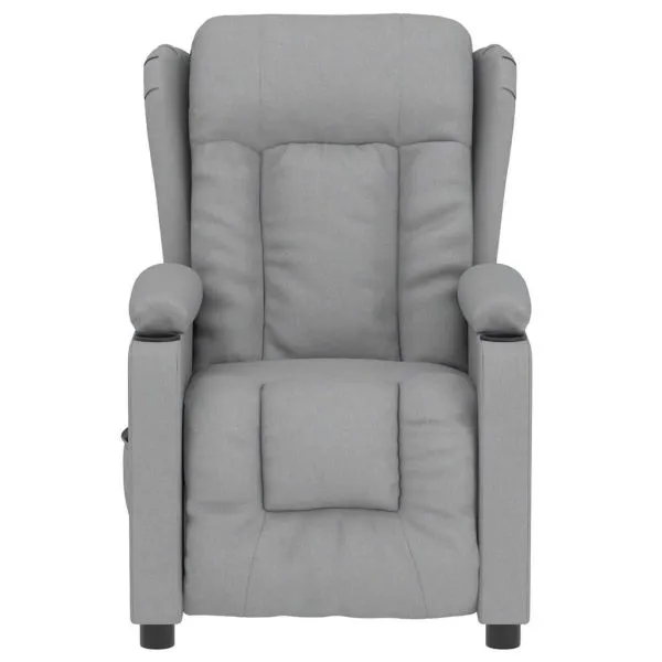 Fotoliu de masaj electric rabatabil, gri deschis, textil