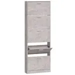 Pantofar, gri beton, 59x17x169 cm, lemn compozit