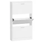 Pantofar, alb extralucios, 59x17x108 cm, lemn compozit