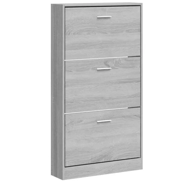 Pantofar, gri sonoma, 59x17x108 cm, lemn prelucrat