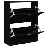 Pantofar, negru, 63x24x81 cm, lemn compozit