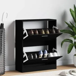 Pantofar, negru, 63x24x81 cm, lemn compozit
