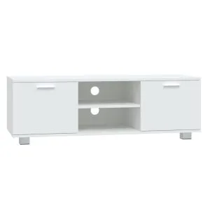Comodă TV, alb, 120×40,5×35 cm, lemn prelucrat