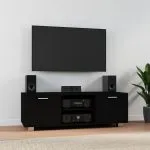 Comodă TV, negru, 120×40,5×35 cm, lemn prelucrat