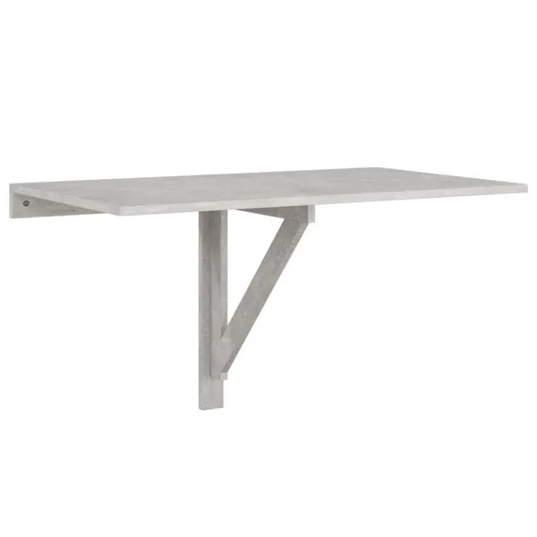Masă de perete pliantă, gri beton, 100x60x56 cm, lemn compozit