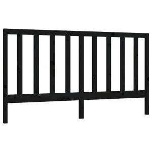 Tăblie de pat, negru, 186x4x100 cm, lemn masiv de pin