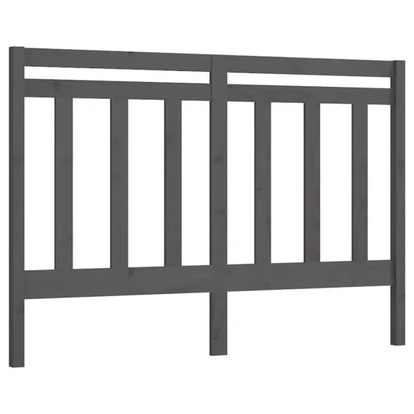 Tăblie de pat, gri, 126x4x100 cm, lemn masiv de pin