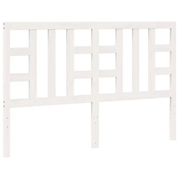 Tăblie de pat, alb, 156x4x100 cm, lemn masiv de pin