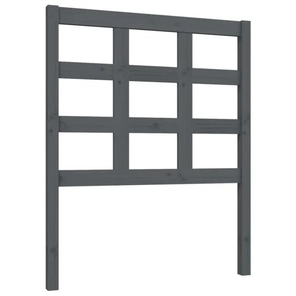 Tăblie de pat, gri, 80,5x4x100 cm, lemn masiv de pin