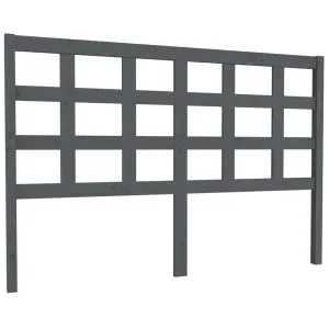 Tăblie de pat, gri, 145,5x4x100 cm, lemn masiv de pin