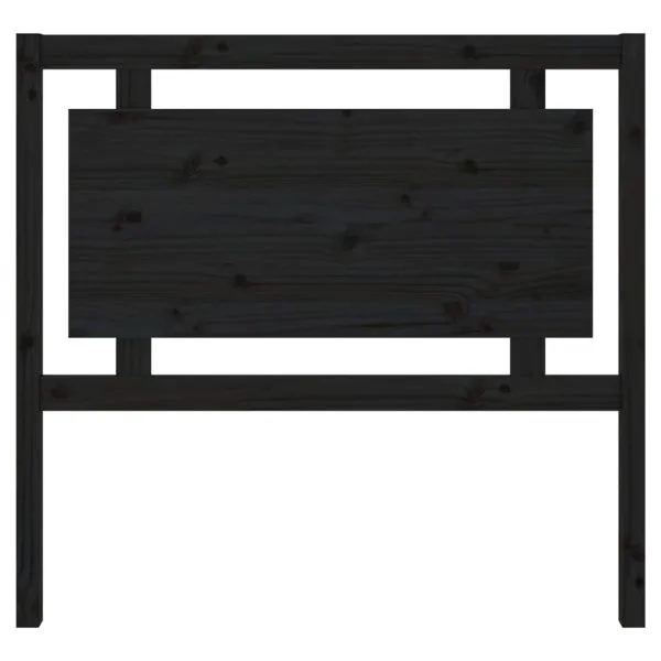 Tăblie de pat, negru, 105,5x4x100 cm, lemn masiv de pin