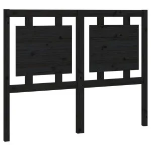 Tăblie de pat, negru, 125,5x4x100 cm, lemn masiv de pin
