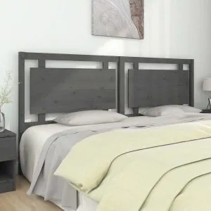 Tăblie de pat, gri, 205,5x4x100 cm, lemn masiv de pin