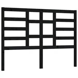 Tăblie de pat, negru, 156x4x104 cm, lemn masiv de pin