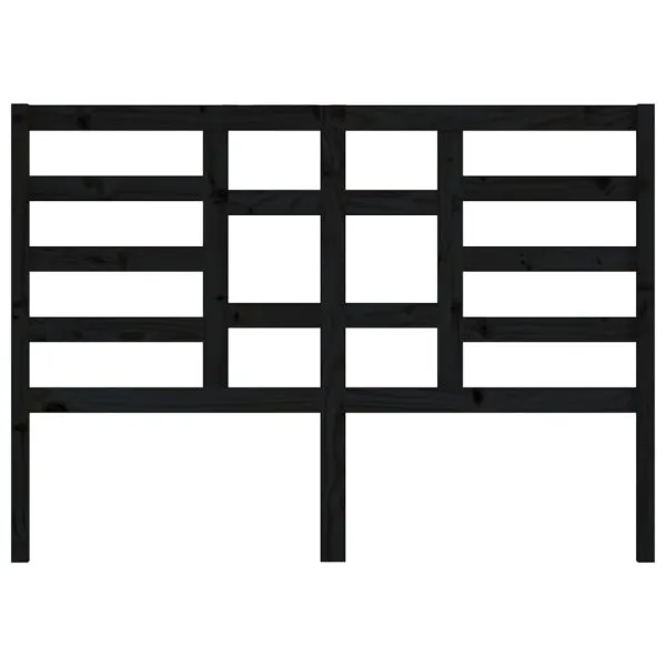 Tăblie de pat, negru, 156x4x104 cm, lemn masiv de pin