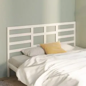 Tăblie de pat, alb, 206x4x104 cm, lemn masiv de pin