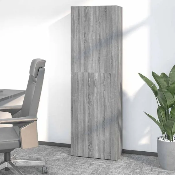 Dulap de birou, gri sonoma, 60x32x190 cm, lemn prelucrat