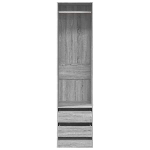 Șifonier cu sertare, gri sonoma, 50x50x200 cm, lemn prelucrat