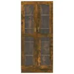 Dulap vitrină stejar fumuriu 82,5×30,5×185,5 cm lemn prelucrat