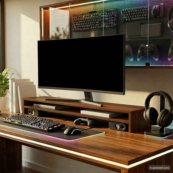 Suport pentru monitor stejar maro 100x24x13 cm lemn prelucrat