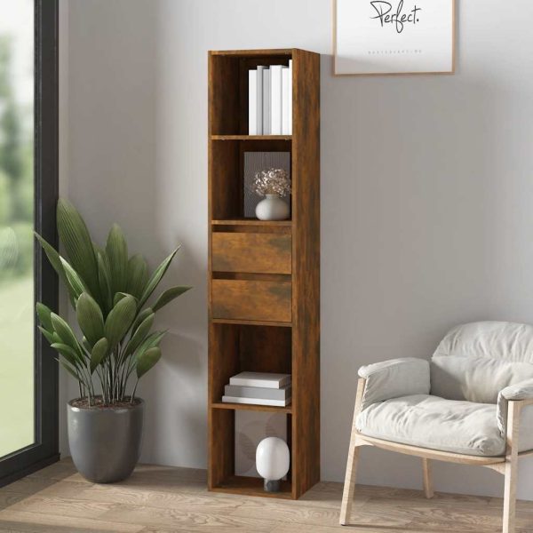 Bibliotecă, stejar fumuriu, 36x30x171 cm, lemn prelucrat
