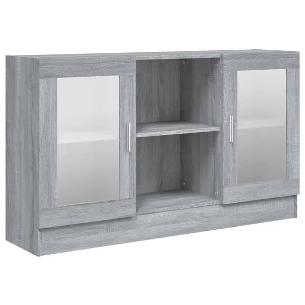 Dulap vitrină, gri sonoma, 120×30,5×70 cm, lemn prelucrat