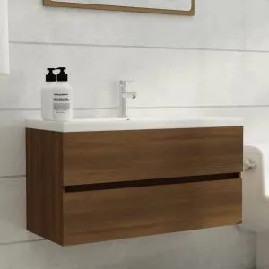 Dulap chiuvetă, stejar maro, 90×38,5×45 cm, lemn prelucrat