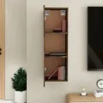 Comodă TV, stejar fumuriu, 30,5x30x90 cm, lemn prelucrat