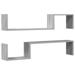 Rafturi colț perete 2 buc sonoma gri 100x15x20cm lemn prelucrat