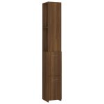 Dulap de baie, stejar maro, 25×26,5×170 cm, lemn prelucrat